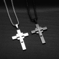 Men Necklace, Titanium Steel, Cross, plated, box chain & for man Approx 22 Inch 