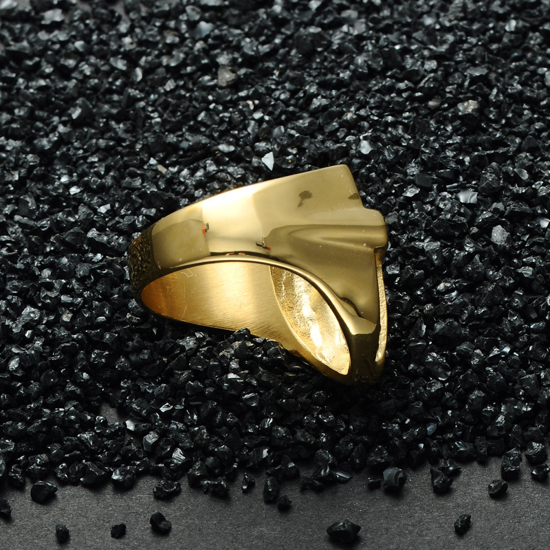 チタン鋼 指輪, シールド, ゴールドメッキ, 異なるサイズの選択 & 男性用 & ライン石のある, 22mm, 売り手 パソコン