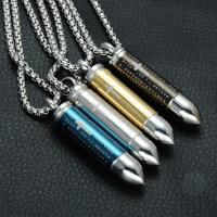 Titanium Steel Necklace, Bullet, plated, Can be twisted Open & box chain & for man Approx 22 Inch 