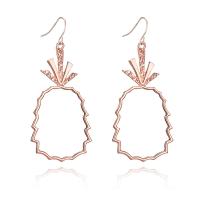 Zinc Alloy Drop Earring, iron earring hook, Pineapple, gold color plated, for woman, lead & cadmium free 