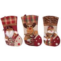 Stoff Weihnachten Socke, Weihnachtsschmuck & verschiedene Stile für Wahl, 260x480mm, verkauft von PC