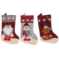Stoff Weihnachten Socke, Weihnachtsschmuck & verschiedene Stile für Wahl, 210x450mm, verkauft von PC