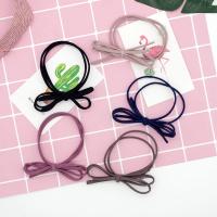 Elastic Hair Band, Cotton, with Rubber Band, Bowknot 70mm, Inner Approx 50mm 