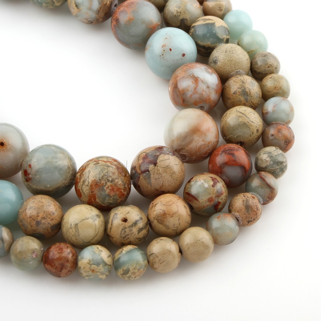 Shoushan Stein Perle, rund, verschiedene Größen vorhanden, Bohrung:ca. 1mm, Länge:ca. 15.5 ZollInch, verkauft von Strang