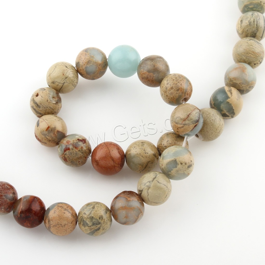 Shoushan Stein Perle, rund, verschiedene Größen vorhanden, Bohrung:ca. 1mm, Länge:ca. 15.5 ZollInch, verkauft von Strang