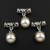 Zinc Alloy European Pendant, with Freshwater Pearl, antique silver color plated, nickel, lead & cadmium free Approx 5mm 