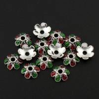 Zinc Alloy Bead Caps, Flower, antique silver color plated, enamel, nickel, lead & cadmium free Approx 1.5mm 