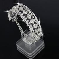 Rhinestone Zinc Alloy Bangle, plated, for woman & with rhinestone 25mm, Inner Approx 76mm 