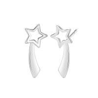 Zinc Alloy Stud Earring, Star, real silver plated, for woman, lead & cadmium free 