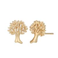 Zinc Alloy Stud Earring, stainless steel post pin, Tree, real silver plated, for woman lead & cadmium free, 10-15mm 