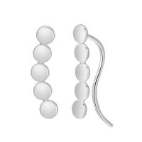 Zinc Alloy Stud Earring, iron earring hook, Round, real silver plated, for woman, lead & cadmium free, 5-20mm 