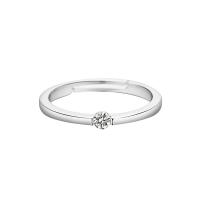 Латунное кольцо с стразами, Латунь, плакированный настоящим серебром, Женский & со стразами, не содержит никель, свинец, размер:6-8, продается PC