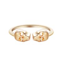Zinc Alloy Finger Ring, Skull, real gold plated, for woman, lead & cadmium free, US Ring 