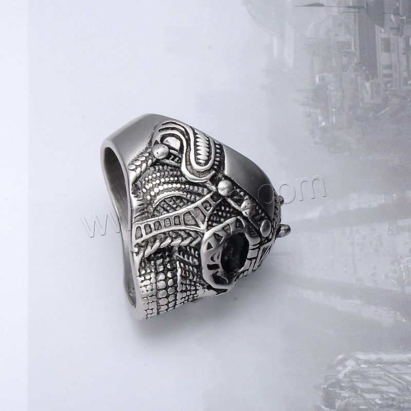 Titanium Steel Finger Ring, Skull, plated, punk style & different size for choice & for man & blacken, more colors for choice, 27mm, 29mm, Sold By PC