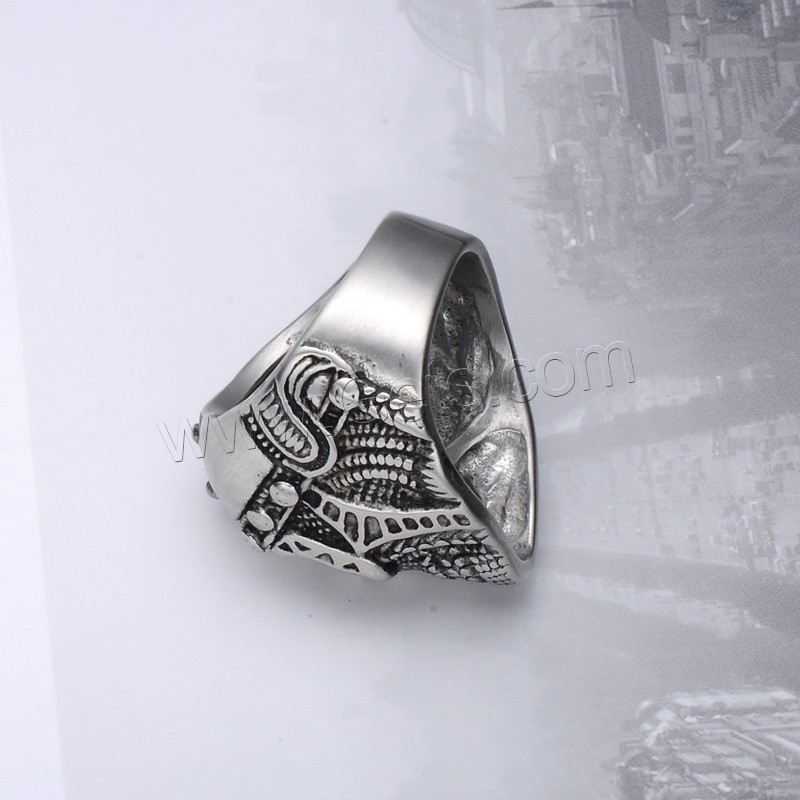 Titanium Steel Finger Ring, Skull, plated, punk style & different size for choice & for man & blacken, more colors for choice, 27mm, 29mm, Sold By PC