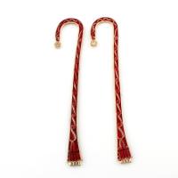 Zinc Alloy Bookmark, Christmas Candy Cane, real gold plated, enamel, lead & cadmium free Approx 2mm 