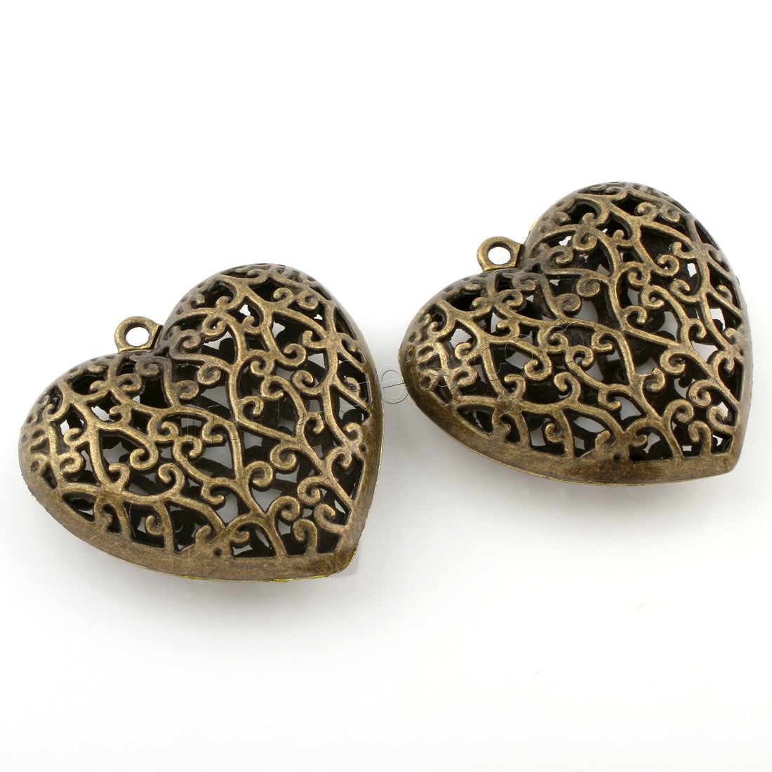 Zinc Alloy Heart Pendants, antique bronze color plated, hollow, lead & cadmium free, 48x47x15mm, Hole:Approx 3mm, Sold By PC