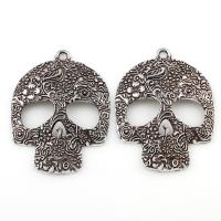Zinc Alloy Skull Pendants, antique silver color plated, lead & cadmium free Approx 4mm 