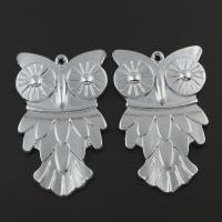 Zinc Alloy Animal Pendants, Owl, silver color plated, lead & cadmium free Approx 2mm 