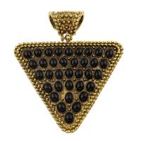 Résine Zinc Alloy pendentifs, alliage de zinc, avec résine, triangle, Plaqué de couleur d'or antique, sans plomb et cadmium Environ Vendu par PC