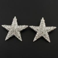 Zinc Alloy Star Pendant, silver color plated, with rhinestone, lead & cadmium free Approx 6mm 