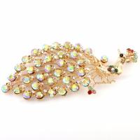 Zinc Alloy Animal Pendants, Peacock, real gold plated, with rhinestone, lead & cadmium free Approx 6mm 