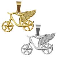 Stainless Steel Vehicle Pendant, Bike, plated Approx 