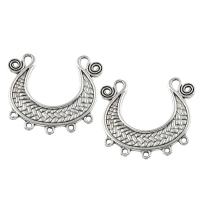 Zinc Alloy Charm Connector, Moon, antique silver color plated, 2/5 loop, lead & cadmium free Approx 3.5-4mm 