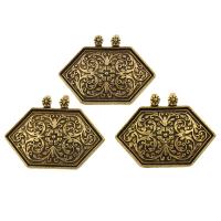 Zinc Alloy Charm Connector, Hexagon, antique gold color plated, 1/1 loop, lead & cadmium free Approx 3mm 