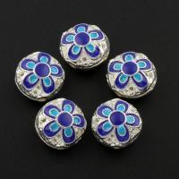 Enamel Zinc Alloy Beads, Drum, silver color plated, lead & cadmium free Approx 4mm 