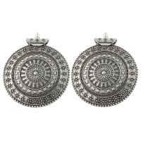 Zinc Alloy Flat Round Pendants, antique silver color plated, lead & cadmium free Approx 5mm 
