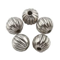 Zinc Alloy Jewelry Beads, Round, antique silver color plated, lead & cadmium free Approx 1mm 