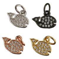 Animal Brass Pendants, Shark, plated, micro pave cubic zirconia Approx 3mm 