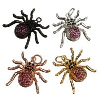 Animal Brass Pendants, Spider, plated, micro pave cubic zirconia Approx 3mm 