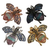 Animal Brass Pendants, Bee, plated, micro pave cubic zirconia Approx 3mm 