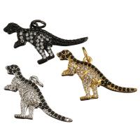 動物形の真鍮製ペンダント, 銅, 恐竜, メッキ, マイクロパヴェジルコニア, 無色 穴:約 3mm, 売り手 パソコン