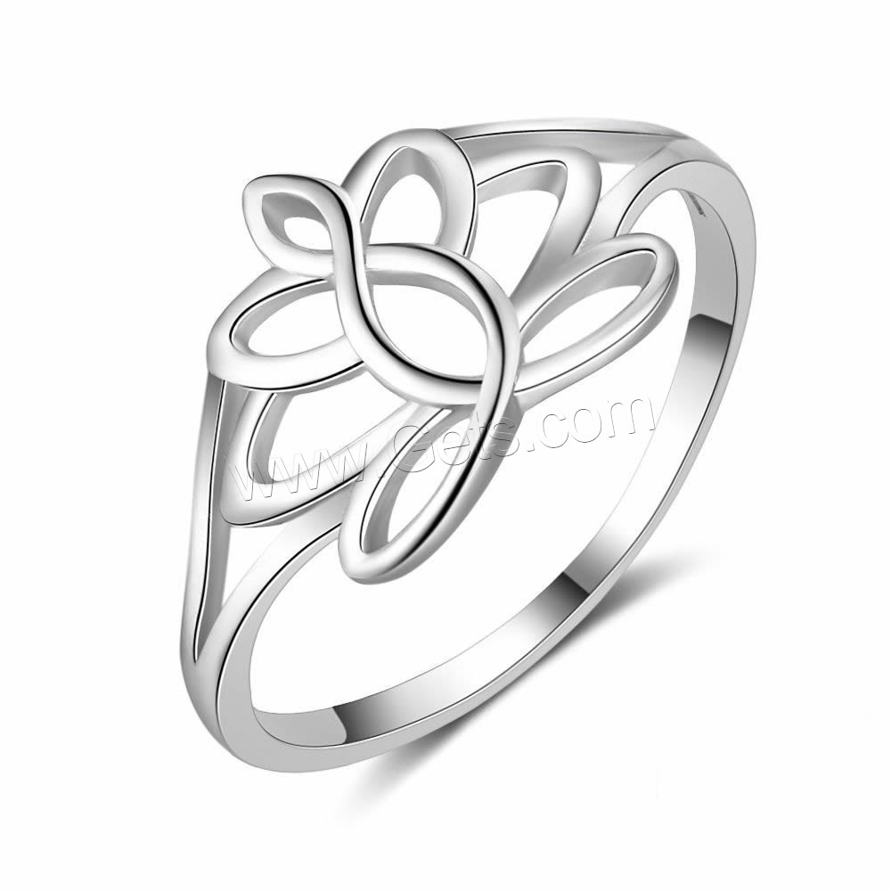 Стерлингового серебра кольцо, 925 пробы, Форма цветка, разный размер для выбора & Женский & отверстие, 14mm, 2mm, продается PC