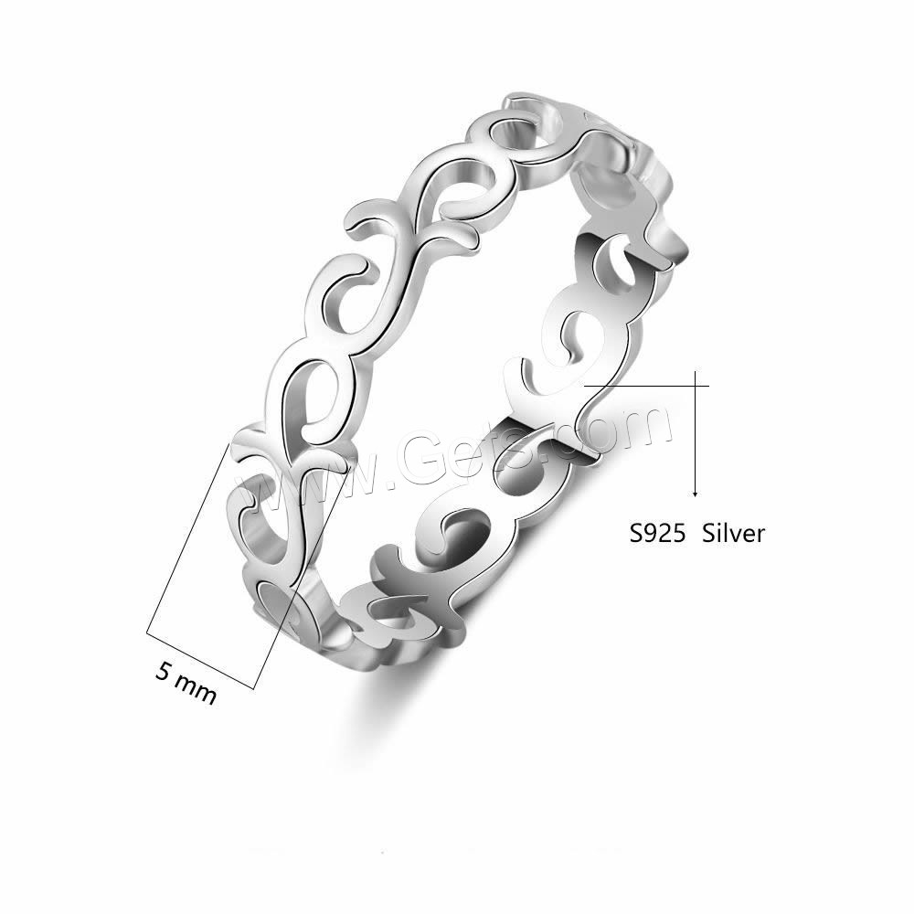 純銀製の指環, 925スターリングシルバー, 異なるサイズの選択 & 女性用 & くり抜き, 5mm, 売り手 パソコン