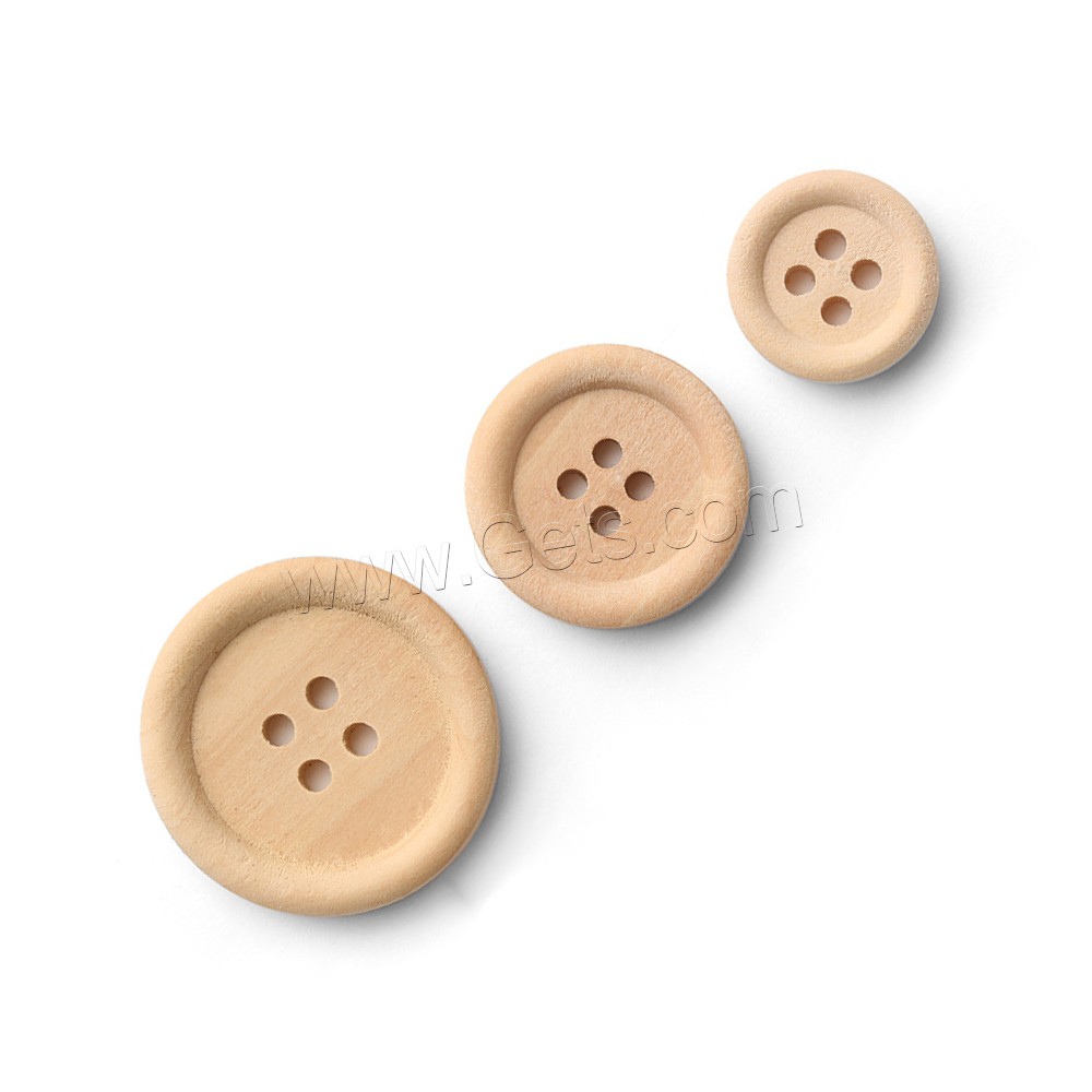 4 Hole Wood Button, durable & Unisex & different size for choice, Sold By PC