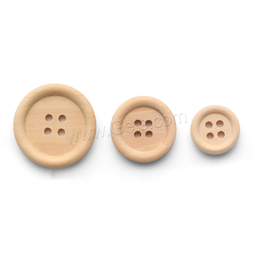 4 Отверстия древесины кнопка, деревянный, Устойчивого & Мужская & разный размер для выбора, продается PC