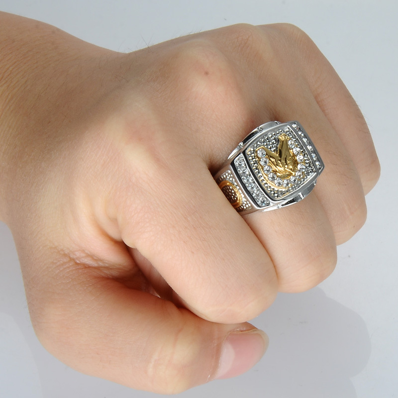 チタン鋼 指輪, ウマ, メッキ, 異なるサイズの選択 & 男性用 & ライン石のある, 無色, 18mm, 売り手 パソコン