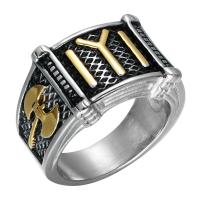 Titanium Steel Finger Ring, plated & for man & blacken, 15mm 
