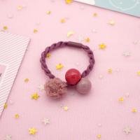Ponytail Holder, Cotton, with Plush & Rubber Band & Resin Inner Approx 50mm 