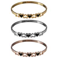 Stainless Steel Bangle, with Resin, Heart, plated, for woman 7mm, Inner Approx 59mm 