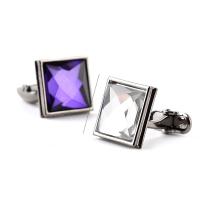 Zinc Alloy Cufflinks, silver color plated, Unisex & with rhinestone 17mm 