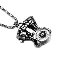 Titanium Steel Necklace, punk style & box chain & for man & blacken Approx 22 Inch 