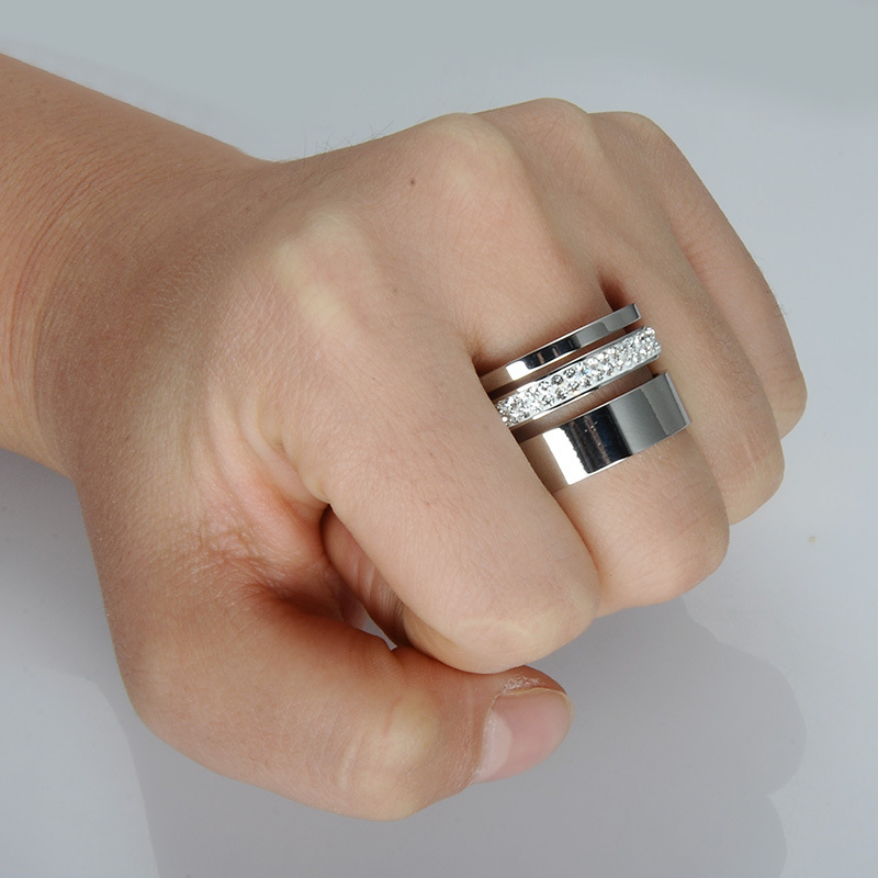 Titanstahl Fingerring, mit Ton, plattiert, verschiedene Größen vorhanden & für den Menschen, keine, 15mm, verkauft von PC