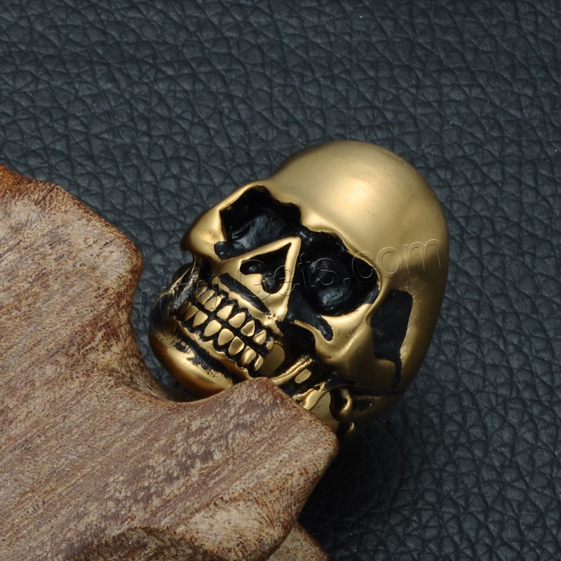Titanium Steel Finger Ring, Skull, plated, punk style & different size for choice & for man & blacken, more colors for choice, 31mm, Sold By PC