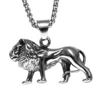 Titanium Steel Necklace, Lion, box chain & for man Approx 22 Inch 
