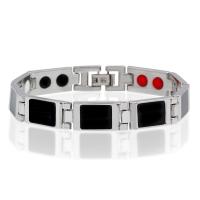 Titanium Steel Bracelet, with Magnetic Hematite, radiation protection & for man & epoxy gel, 11mm Approx 8 Inch 